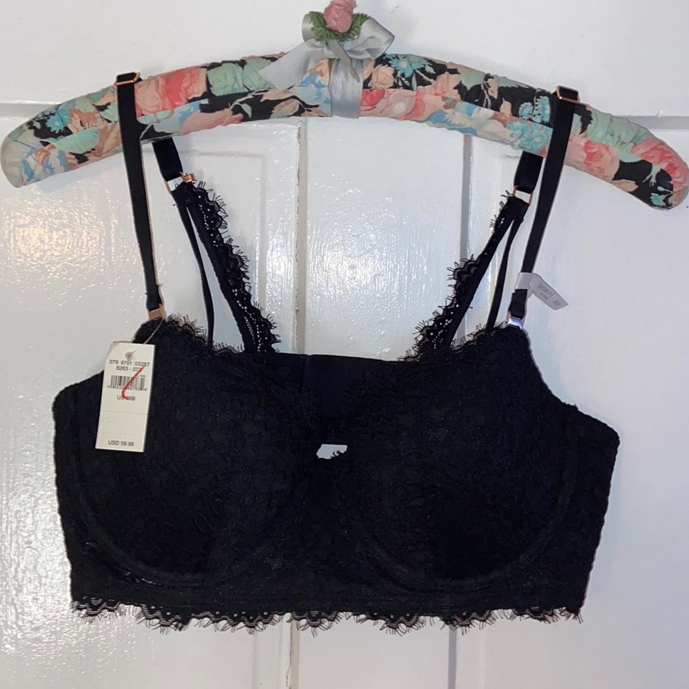 Black Lace Aerie Balconette Bra 36B New with Tags